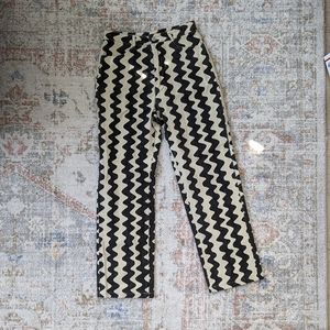Funky black cream squiggle jeans